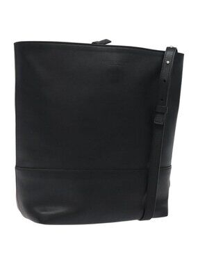 Authentic BOTTEGA VENETA Shoulder Bag Leather Black